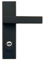 Poignée Simon sur plaque en aluminiumbrossé, couleur noir.