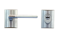 Poignée Tamara et rosace rectangulaire en inox